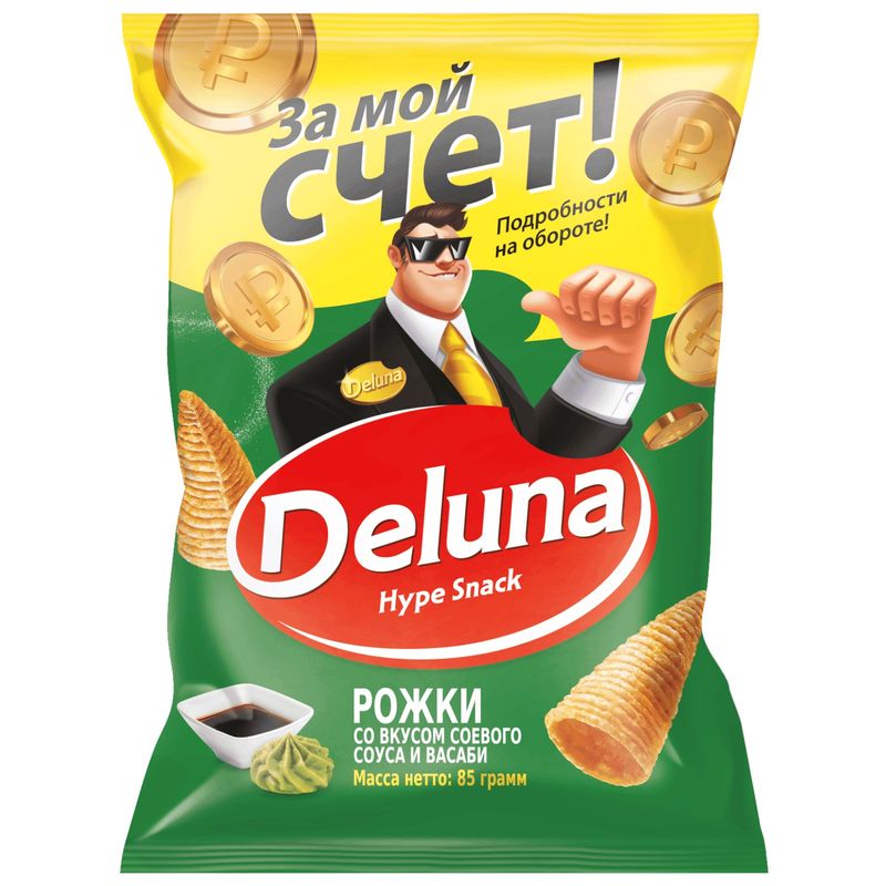 

Снеки кукурузные DeLuna рожки Соевый соус и васаби 85 г