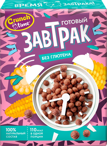 

Завтрак сухой Crunch Time Шарики кукурузные глазированные шоколадные 170 г