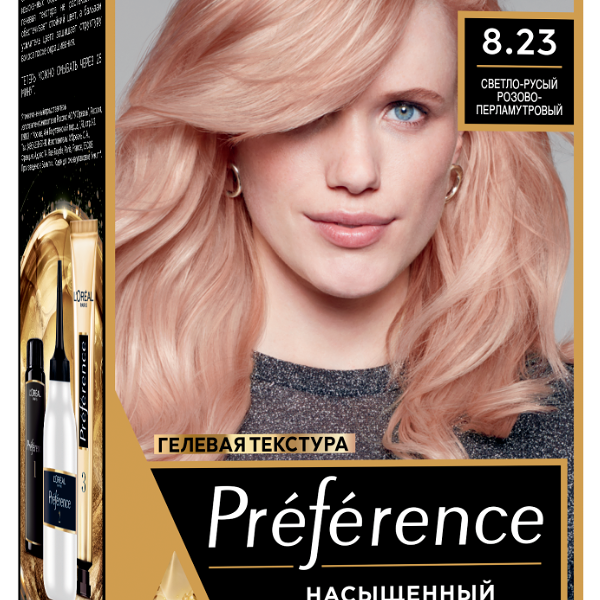 L'Oreal Paris Стойкая краска для волос Preference, оттенок 8.23 Светло-русый розово-перламутровый, 174 мл