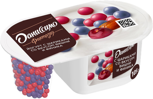 

Йогурт Даниссимо с шариками со вкусом Вишни и финика 6.9% 105 г