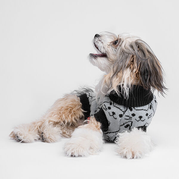 Свитер серый с котами 2XL