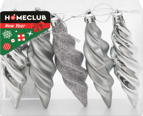 

Набор елочных украшений Homeclub Сосульки 11 см цвет в ассортименте 5 шт.