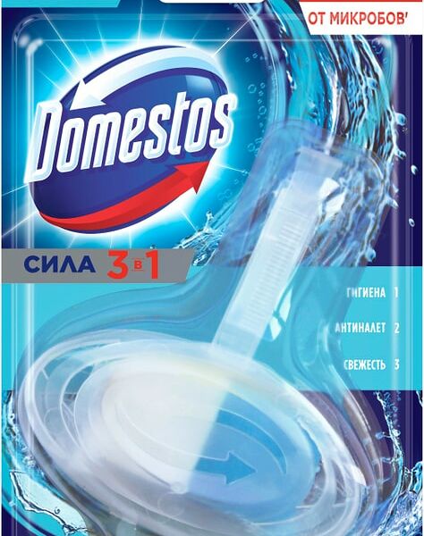 Блок для унитаза Доместос Атлантик 3в1 Антиналет и Гигиена 40г