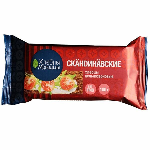 Хлебцы Хлебцы Молодцы Скандинавские цельнозерновые 100 г