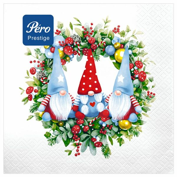 Салфетки PERO Prestige столовые сервировочные 3сл 33х33см 20шт, в ассортименте