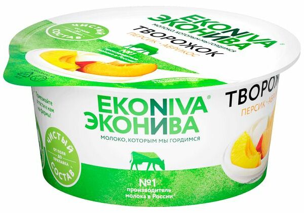 Творожок ЭкоНива с персиком и абрикосом 5%, 125 г