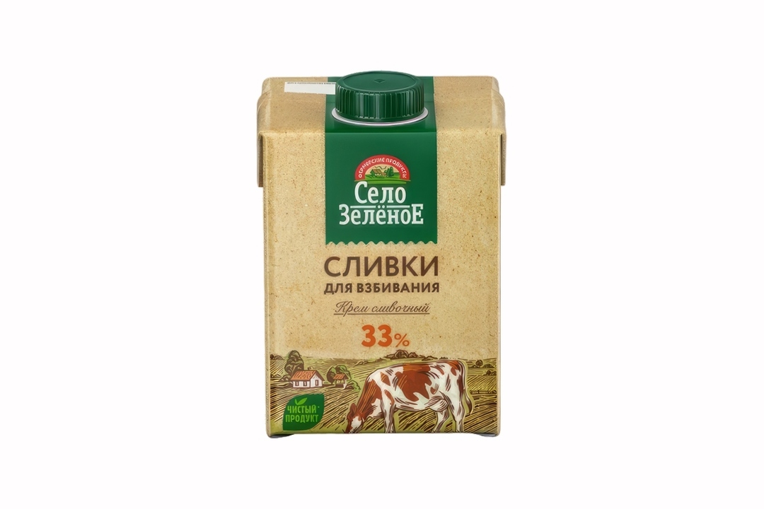 

Сливки Село Зелёное для взбивания 33% 500 г