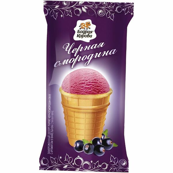 Мороженое Бодрая Корова Парфе черная смородина стаканчик 80 г