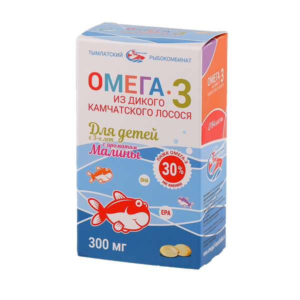 Тымлатский РК Омега-3 из дикого камчатского лосося для детей капсулы 300 мг малина 84 шт