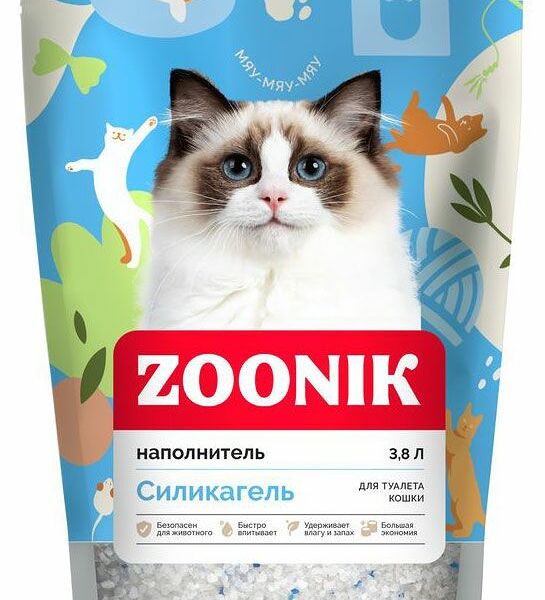 ЗООНИК Наполнитель для кошачьего туалета силикагель 3.8 л