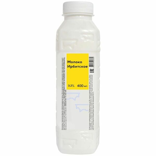 Молоко Ирбитское пастеризованное 3.2%, 400 мл