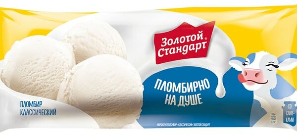 Мороженое пломбир Золотой стандарт Классический 4.4% 400 г