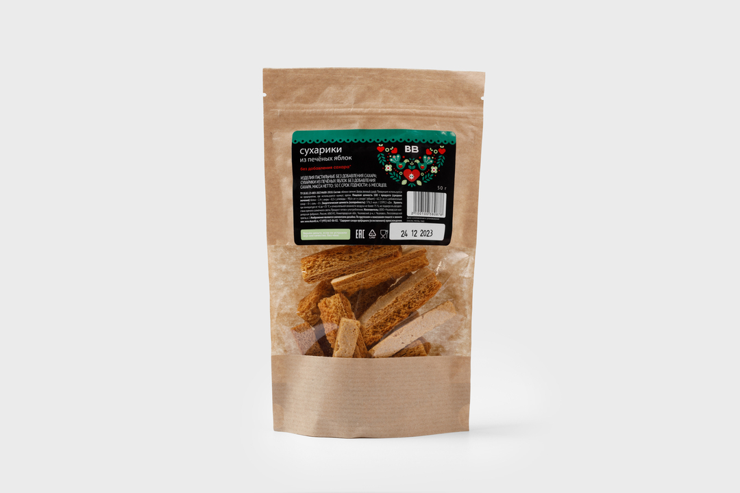 

Сухарики ВкусВилл из печеных яблок 50 г
