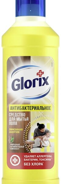 Жидкость моющая Glorix Лимонная энергия для мытья пола 100% удаление грязи без смывания 1л
