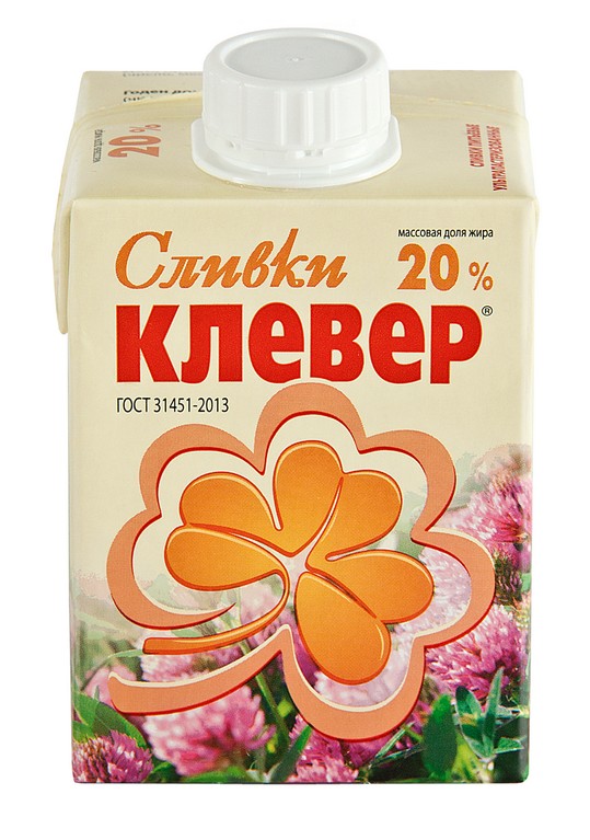 

Сливки Клевер 20%, 500 г