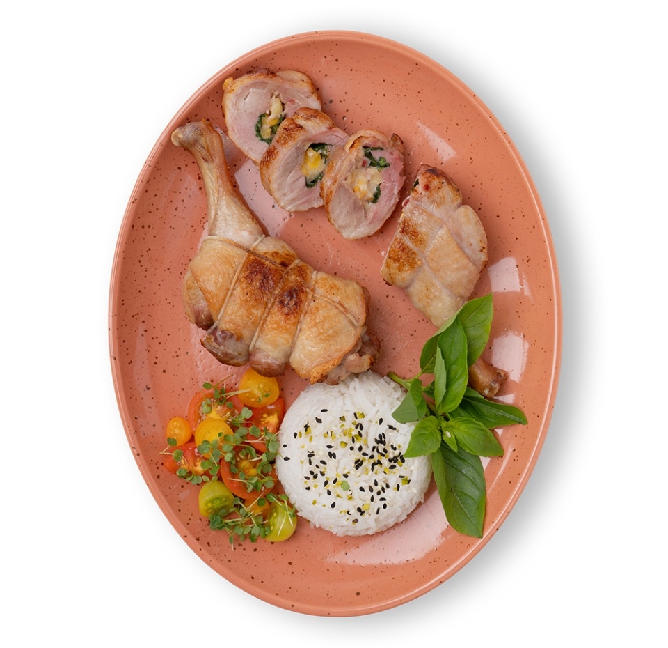 

Окорочка утенка фаршированные грушей, курагой, шпинатом и сыром «Азбука вкуса», вес