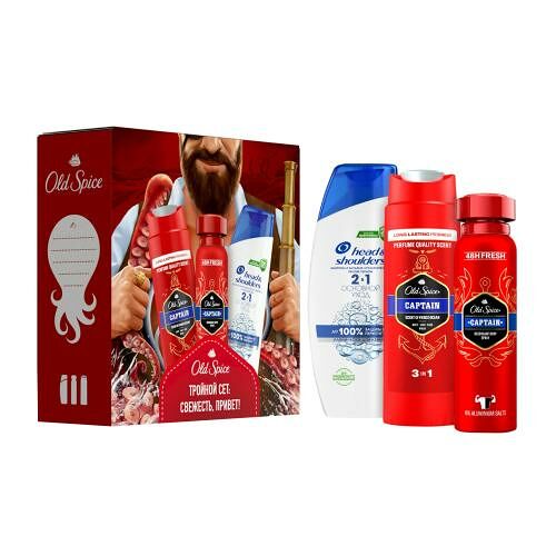 Подарочный набор Old Spice Гель для душа 250 мл+Дезодорант 150 мл+Шампунь-бальзам 2в1 200 мл
