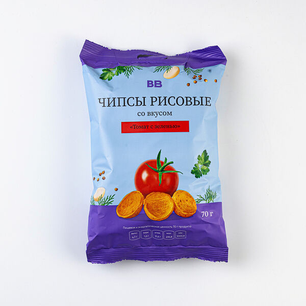 Чипсы рисовые  ВкусВилл со вкусом Томат с зеленью