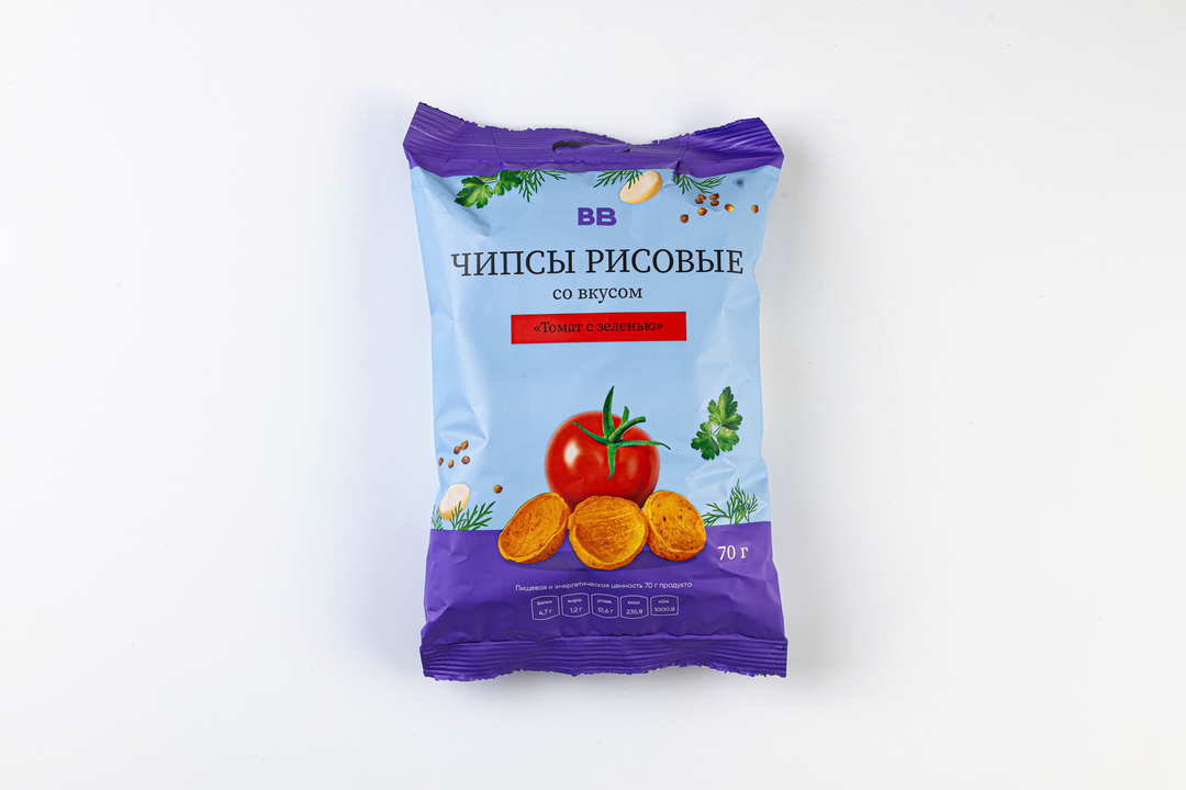

Чипсы рисовые ВкусВилл со вкусом Томат с зеленью 70 г