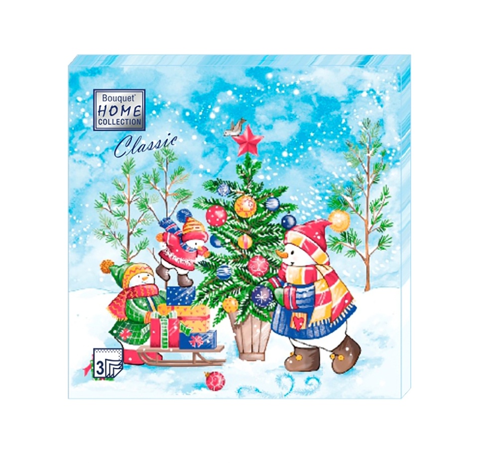 

Салфетки Home Collection Украшение новогодней ели 33х33см, 3сл. 20шт.