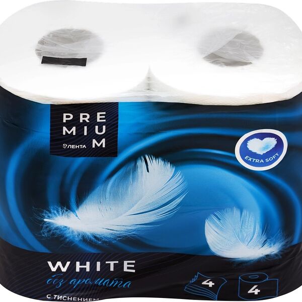Бумага туалетная Лента Premium 4 слоя 4 шт