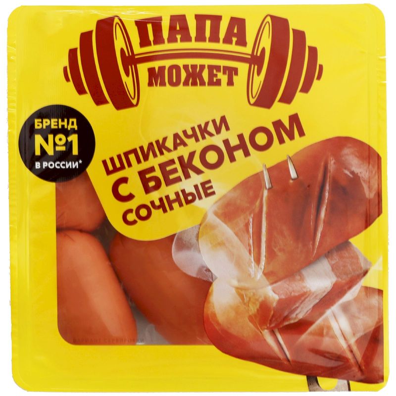 

Шпикачки Папа может Сочные с беконом 300 г
