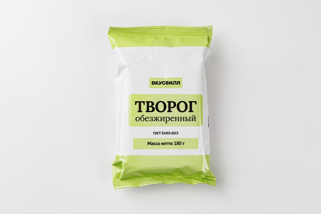 

Творог ВкусВилл обезжиренный 180 г