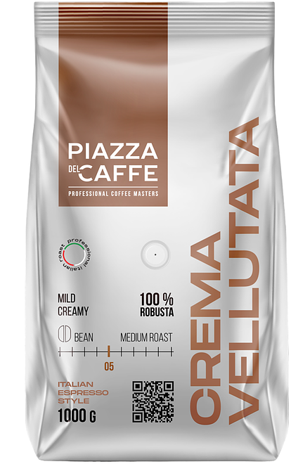 

Кофе зерновой Piazza del Caffe Crema Vellutata жареный 1 кг