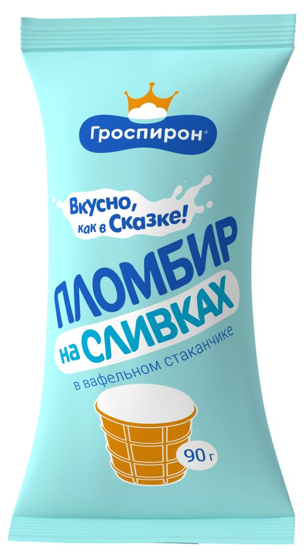 

Мороженое Гроспирон Пломбир ванильный на сливках, стаканчик 90г