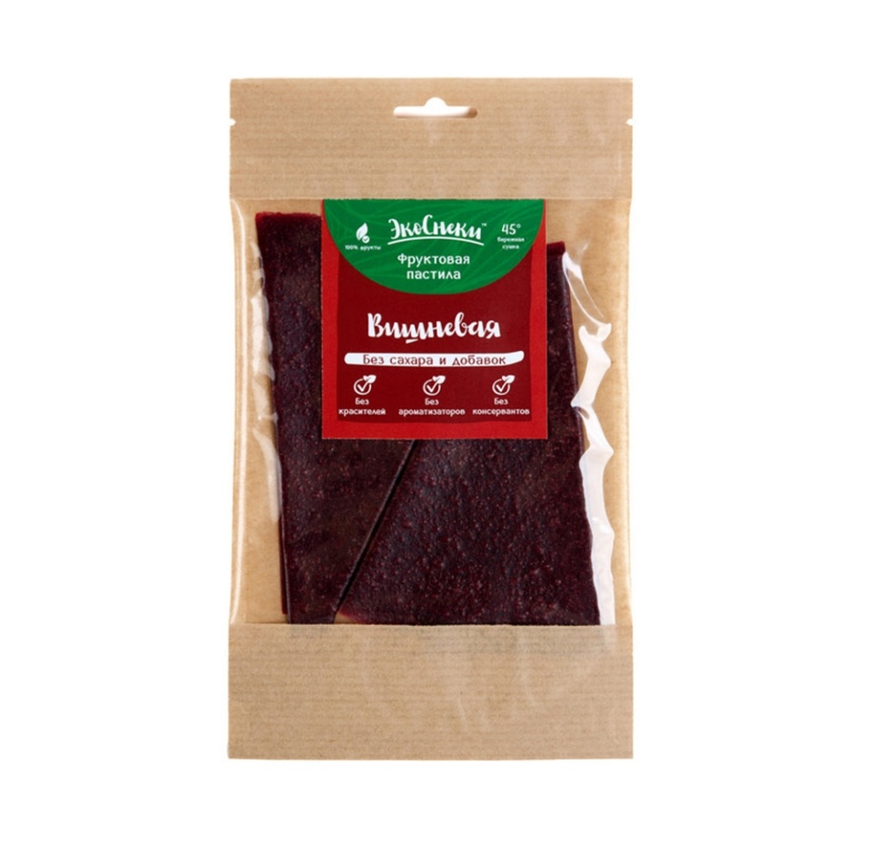 

Пастила фруктовая ЭкоСнеки Вишневая (без сахара) 35 г, Россия