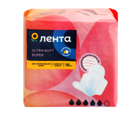 

Прокладки гигиенические Лента Ultra Soft Super, 16 шт