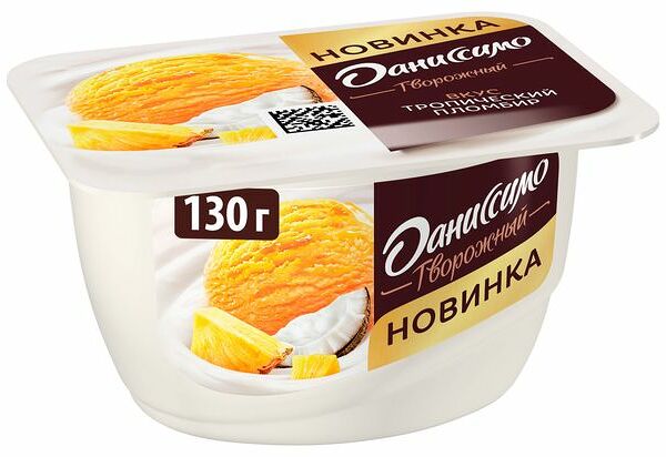 Продукт творожный Даниссимо со вкусом тропического пломбира 5.8%, 130 г