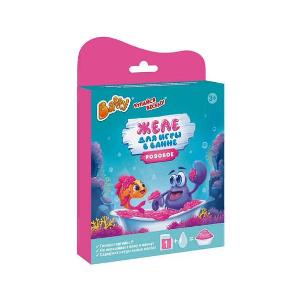 Набор Джелли детский Желе и соль для игры в ванной розовая  185г Baffy