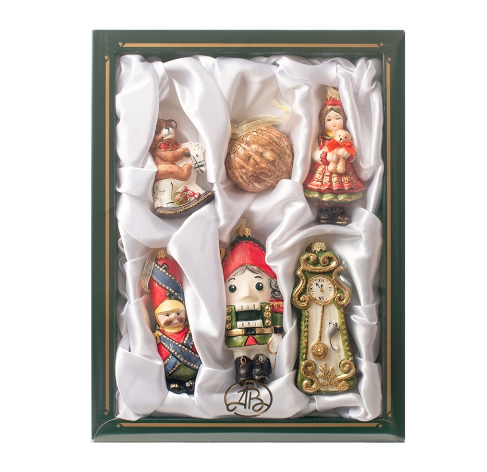 

Набор игрушек для елки "Коллекция Традиции" Щелкунчик стекло Азбука вкуса 6шт в упаковке, Венгрия