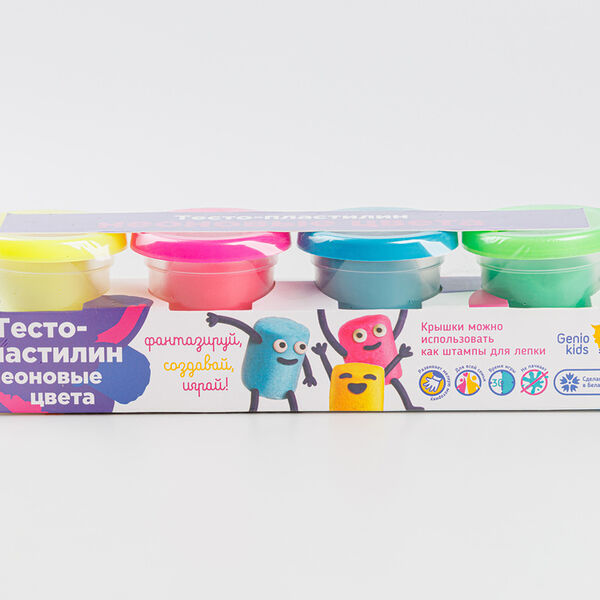 Тесто-пластилин Genio Kids Набор Неоновые цвета