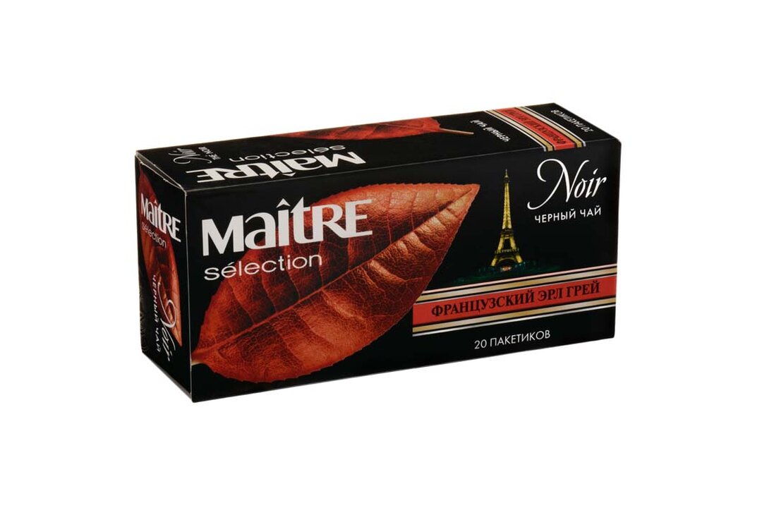 

Чёрный чай Maitre, французский Эрл Грей, 20х1.8г