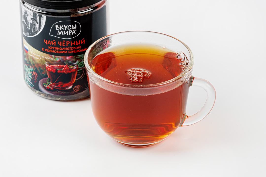 

Чай черный Вкусы мира крупнолистовой с сосновыми шишками и саган-дайля 70 г
