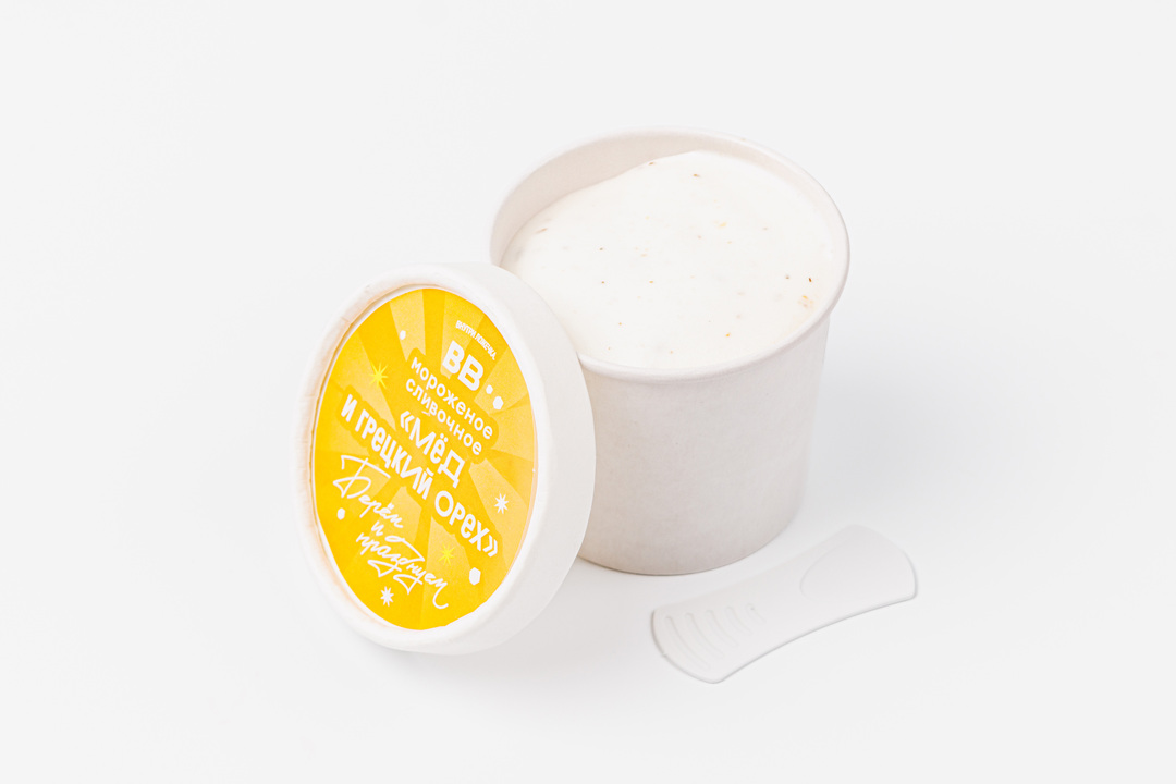 

Мороженое сливочное Вкусвилл Мед и грецкий орех 80 г