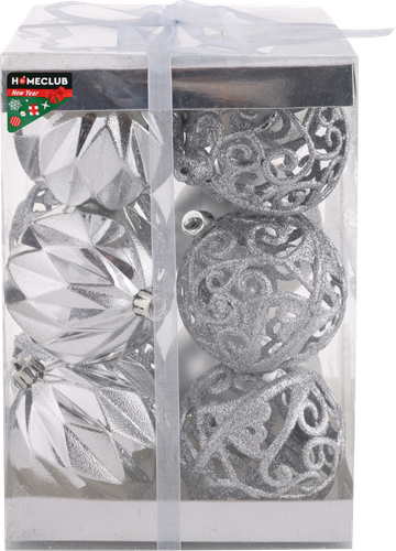 

Набор елочных шаров Homeclub 8 см с декором подарочная упаковка 12 шт. арт. AC3/3384/S