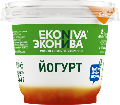 

Йогурт ЭкоНива с абрикосом 3,5%, без змж 250 г
