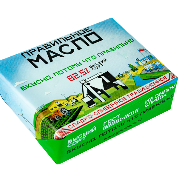 Масло сладко-сливочное Правильное Масло традиционное 82,5%