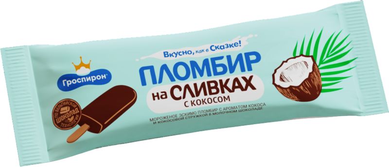 

Мороженое Гроспирон Пломбир на сливках с кокосом 15% 80 г