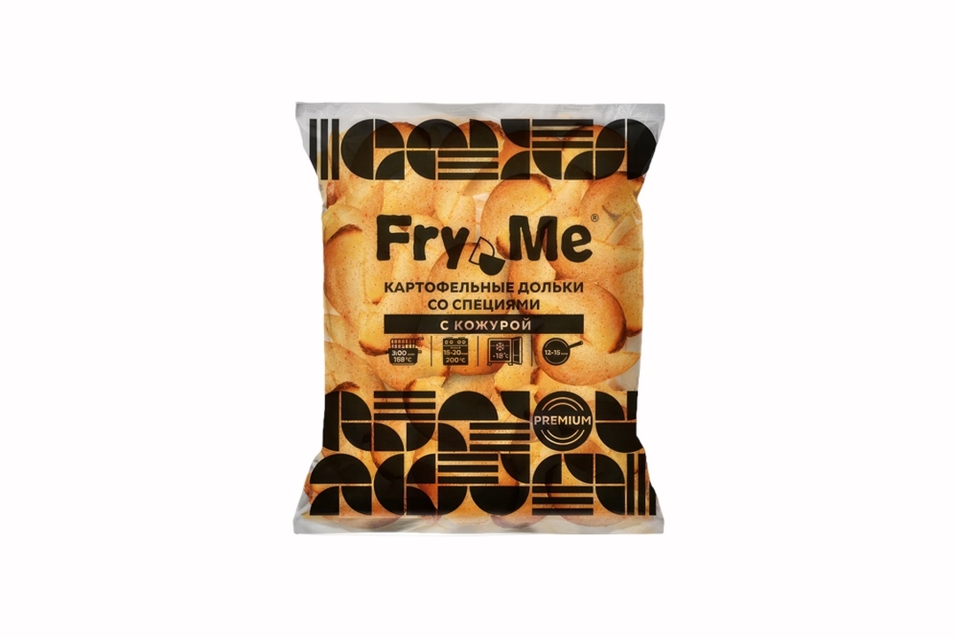 

Картофельные дольки Fry Me с кожурой и специями Premium весовые замороженные