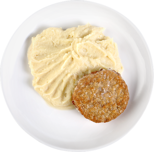 Котлета Натур буфет под сливочным соусом с картофельным пюре 250 г