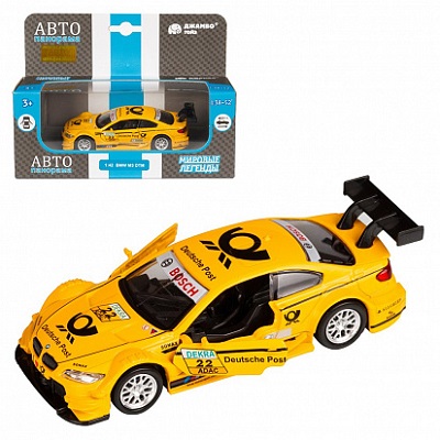 

Машинка металлическая Автопанорама 1:42 BMW M3 DTM, жёлтый