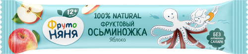 

Фруктовые кусочки ФрутоНяня Осьминожка яблоко 16 г