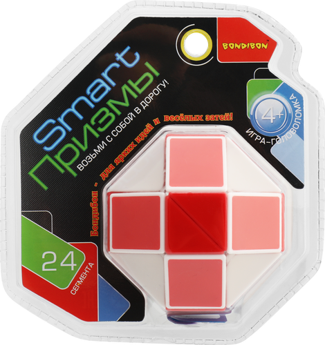 

Игра-головоломка Bondibon Smart Призмы, 24 сегмента, змейка, Арт. ВВ5278, ВВ5279, цвет в ассортименте