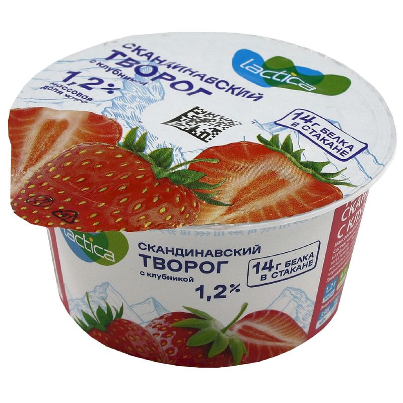 

Творог Lactica Скандинавский с клубникой 1.2% 150 г