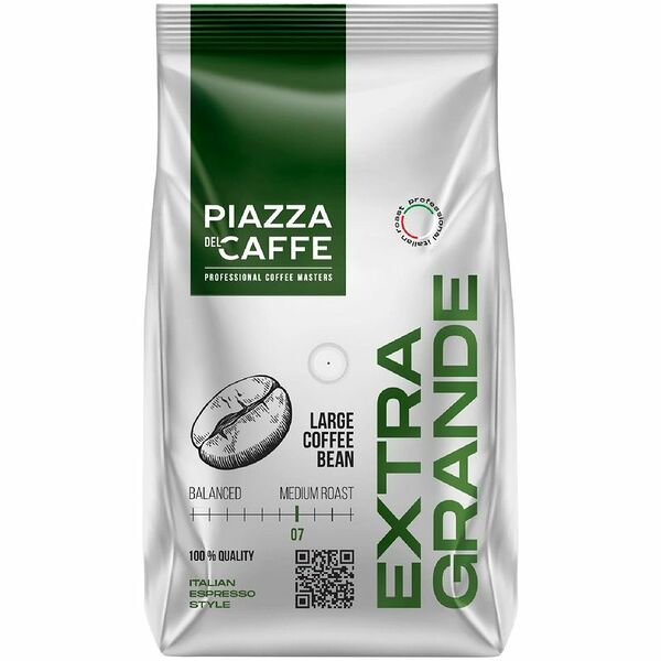 Кофе Piazza del Caffe Экстра Гранде жареный в зернах 800 г