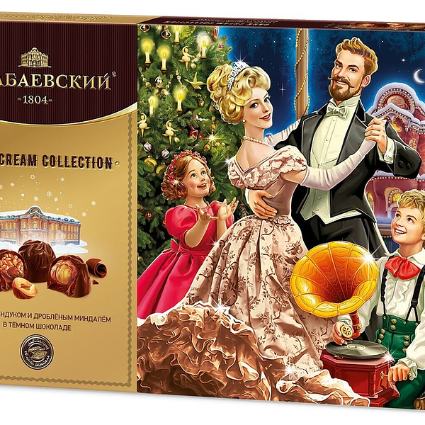 Конфеты Бабаевские Dark Cream Целый фундук и дробленый миндаль 200 г